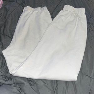 white sweatpants